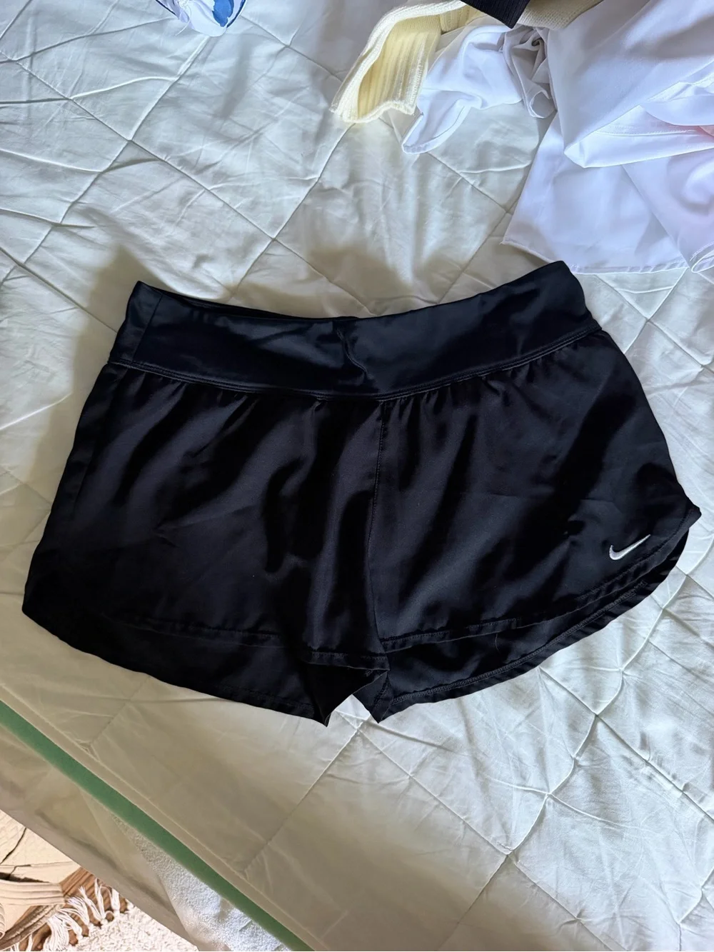 Nike Women's Black Athletic Running Shorts with Swoosh